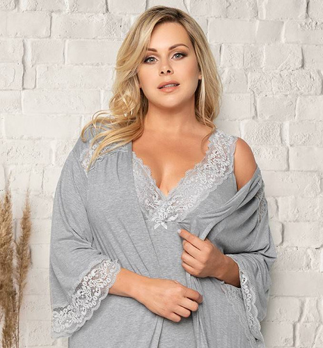 Samaria köntös olasz divat 3/4 ujjú - szürke