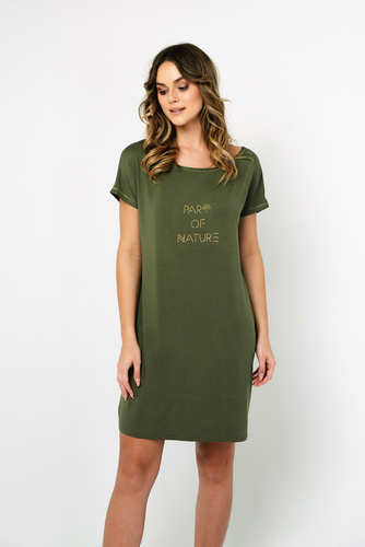 Natura Női hálóing, rövid ujjú Italian Fashion - khaki színű