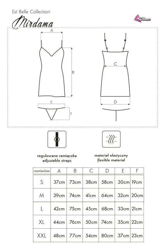 Mirdama Navy Blue LC 90519 Női ing + tanga LivCo Corsetti Divat - tengerészkék