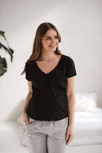 Two Ways bluzka ciążowa i do karmienia dwustronna krótki rękaw Milk&Love czarny