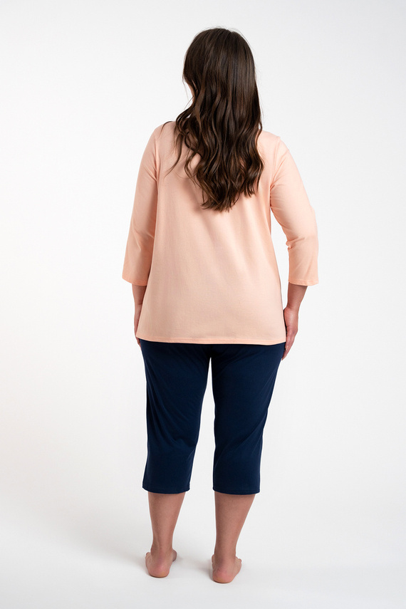 Arietta női pizsama 3/4 ujjú és 3/4 nadrág olasz divat - lazac