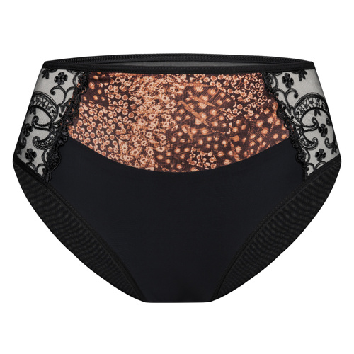 Vena VF-473 fekete–fahéj bugyi – kényelmes női bugyi csipkével