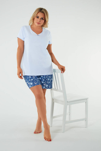 Tulip Női rövid ujjú pizsama, rövidnadrág Italian Fashion - kék/print