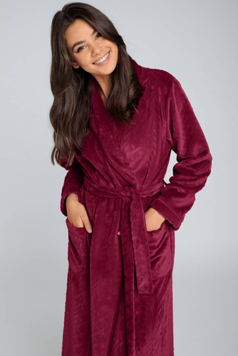 Bona Női gyapjú női köntös Italian Fashion - bordóbarna színű