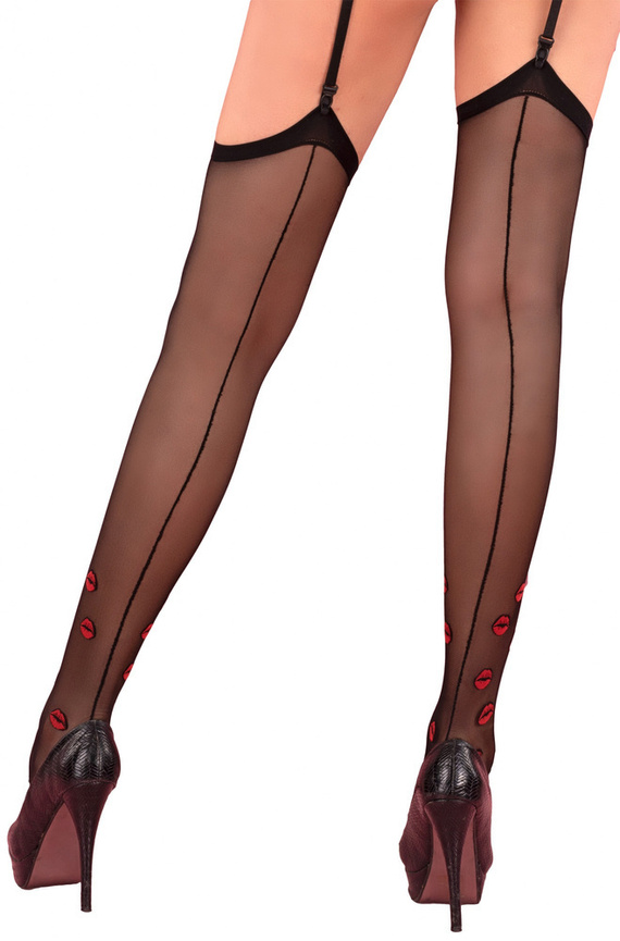 Crimson Lipstick Black 20 DEN LivCo LivCo Corsetti Fashion harisnyatartó öv