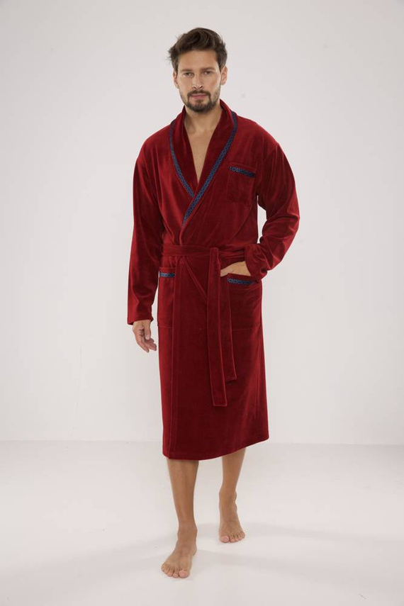 666 Ronaldo férfi köntös De Lafense - gesztenyebarna színű