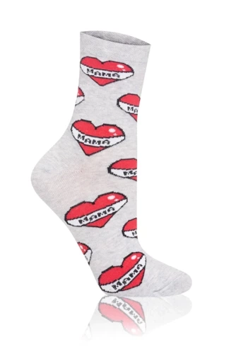 S122D Mama hosszú zokni olasz divat - szürke