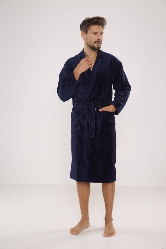 391 Hugo férfi fürdőköpeny De lafense - tengerészkék
