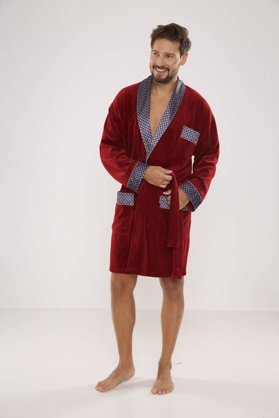 772 Bonjour férfi forex fürdőköpeny - gesztenyebarna színben