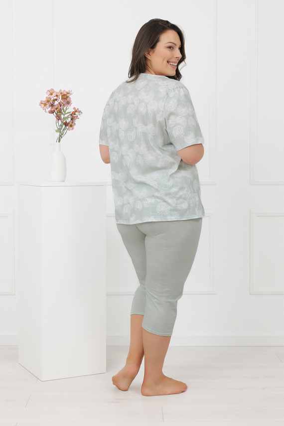 Eleni Italian Fashion női pizsama 100% pamut, rövid ujjú, 3/4