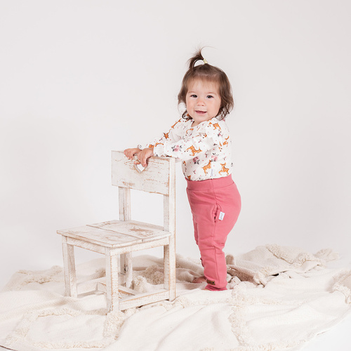 216273 Lala Nicol melegítőnadrág - rózsaszín gyermeknadrág bordás mandzsettával, 62-146-os méret