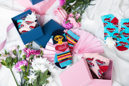 K89S Super Mama lábzokni olasz divat - tengerészkék/színek