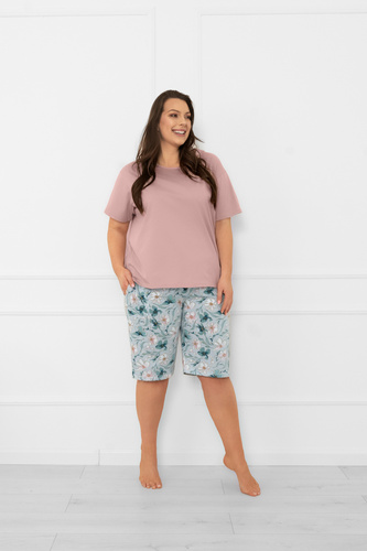 Női pizsama Perlis - rövid ujjú, rövid nadrágos, pamut Italian Fashion