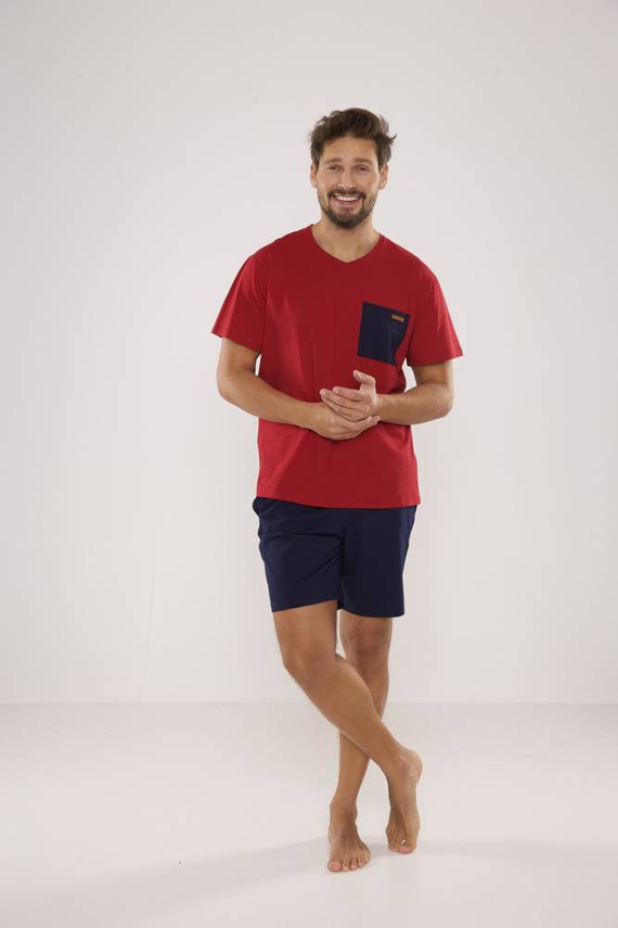 646 Kevin Férfi pizsama De Lafense - gesztenyebarna színű