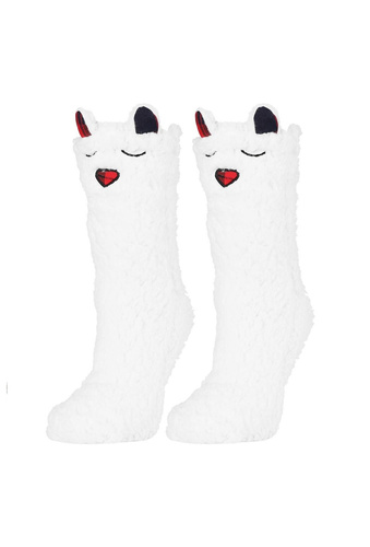 Moraj női zokni CDC1600-001 fehér rózsaszín- puffos, mosolygós és ABS csúszásgátló zokni