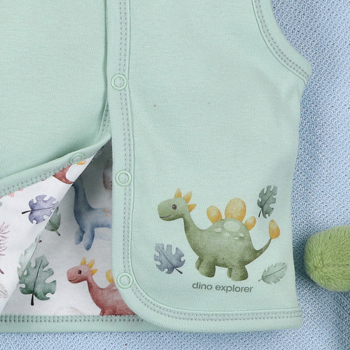 ABN-5575 Dino Explorer Nini mellény - organikus pamut, kényelmes rögzítéssel