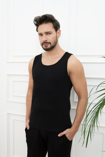 Paco Férfi széles vállú mellény Olasz divat - fekete