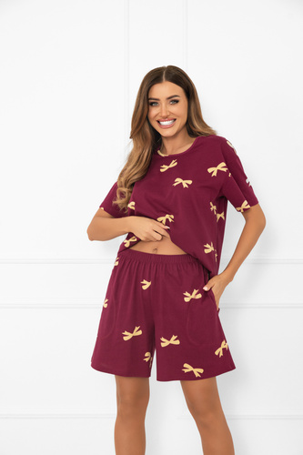 Kwadro Női pizsama Italian Fashion - pamut, rövid ujjú, masnis, rövid ujjú