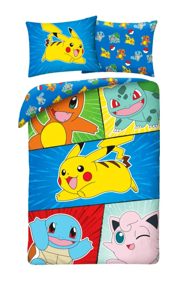 Pokemon Kids 12 pamut ágynemű Halantex - 100% pamut, cipzár, súly 115 g/m²