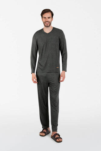 Akord Férfi pizsama hosszú ujjú, hosszú nadrág olasz divat - c.melange