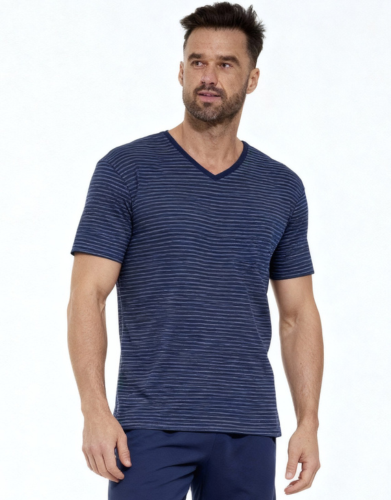 330/50 Különböző Cornette pizsama - Férfi pamut pizsama csíkos inggel és egyszínű nadrággal