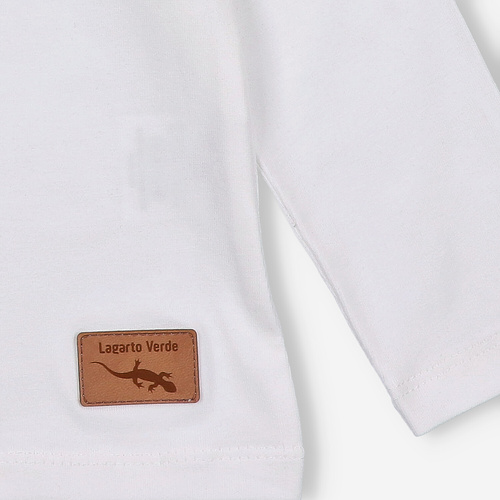 KAR-3008 Lányok hosszú ujjú blúz Lagarto Verde ekrü - stílusos, pamut, lengyel gyártás