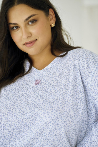 Női pizsama Debora 3463 TARO - pamut, hosszú ujjú, kényelem és stílus az éjszakai kikapcsolódáshoz