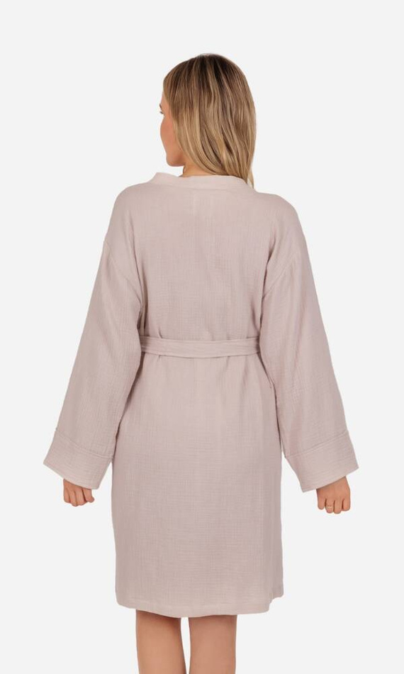 Mommy Szlafrok ciążowy muślinowy ByShelly - beżowy