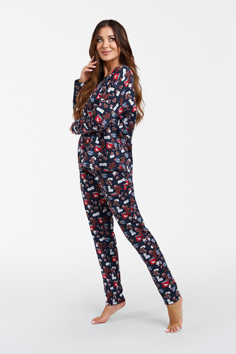 Sütik Női pizsama hosszú ujjú és hosszú nadrág olasz divat - nyomtatás