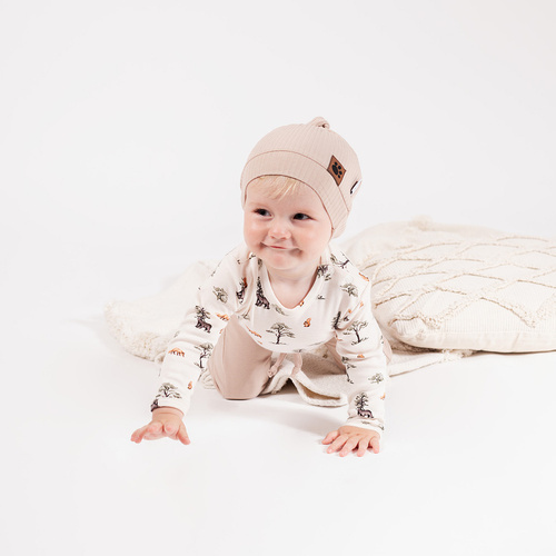 218094 Yogi Bear baba bodysuit Nicol - pamut, hosszú ujjú, erdei mintás, hosszú ujjú, erdei minta