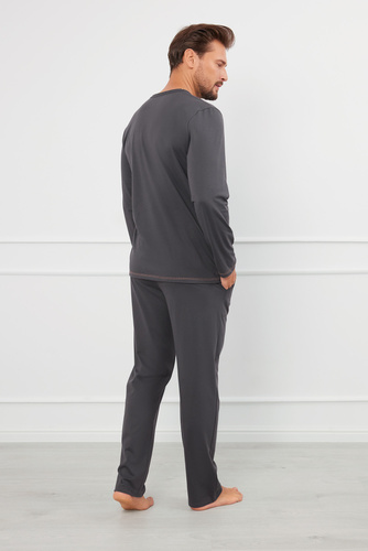 Salomon Férfi pizsama hosszú ujjú, hosszú nadrág Olasz divat - grafit/méz