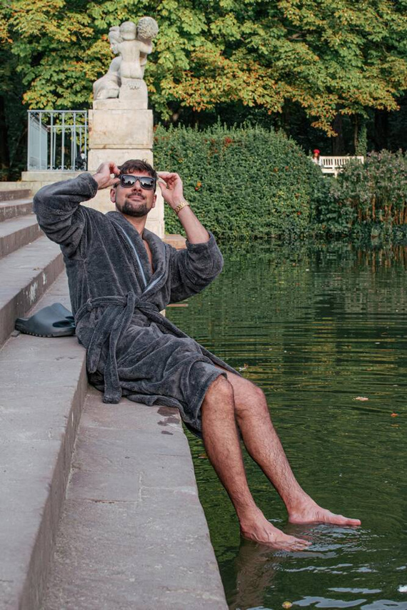 716 Rafael férfi fürdőköpeny De lafense - grafit