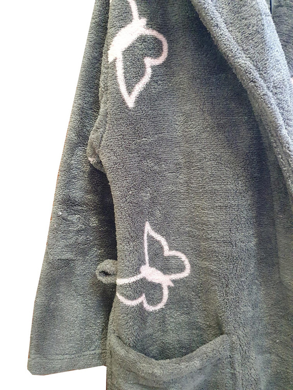 672 Pillangók rövid Forex női fürdőköpeny - szürke