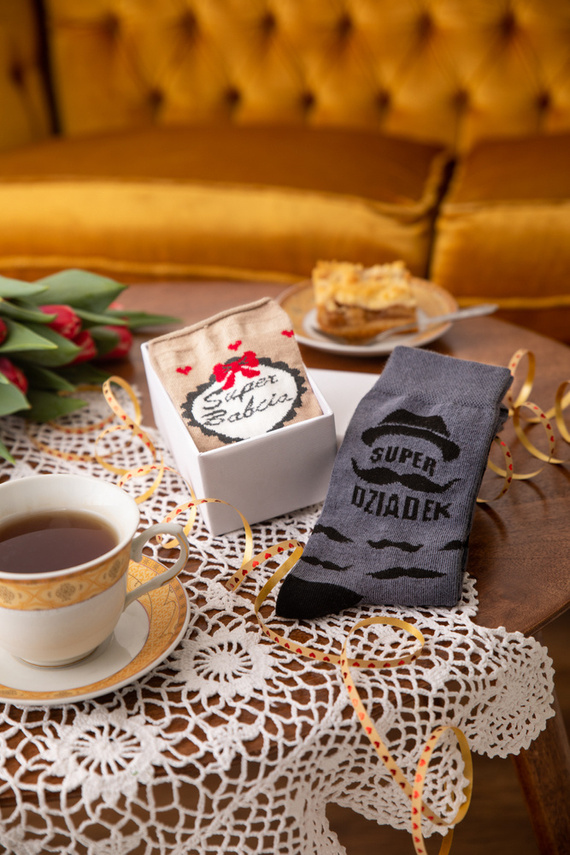 M40D Super Grandpa hosszú zokni olasz divat - grafit