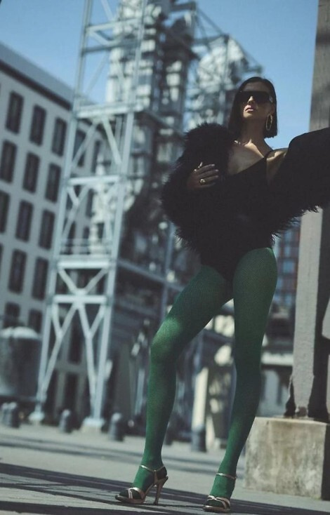 1236 Galia harisnyanadrág 80 den Gabriella botigla - mintás, bársony, 3D technológia