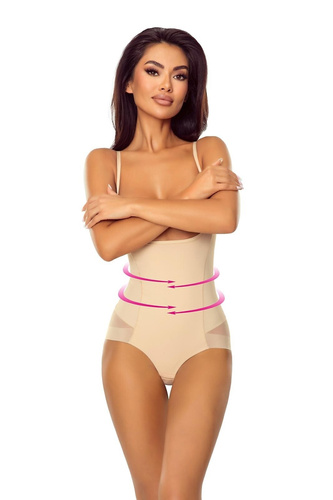 Body 7006 Ofelia Lapinee bézs alakformáló body melltartó alatt, testformázó hatással