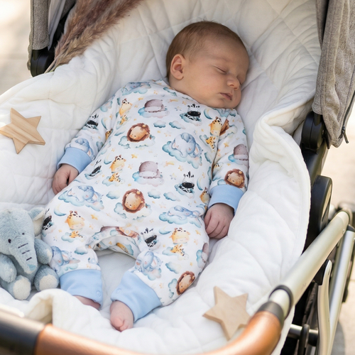ABN-5609 Little Dreamers Nini baba pizsama organikus pamutból - 100% biztonság, nikkelmentes kötőelemek, lengyel gyártás