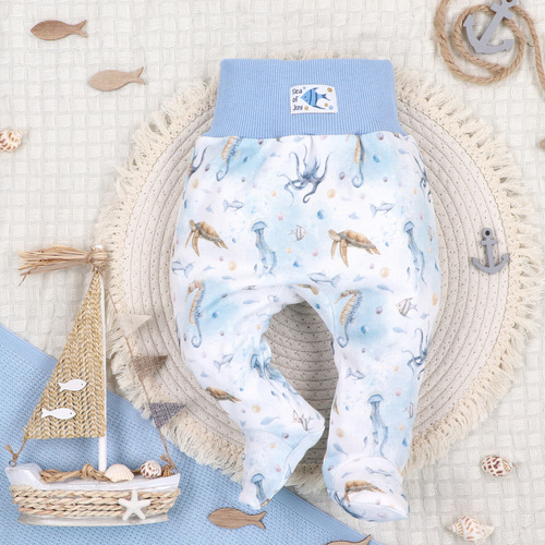 ABN-5456 Sea Of Joy Nini baba fél zokni - organikus pamut, elasztikus derékszíjjal