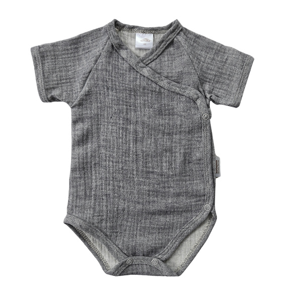 Muszlin bodysuit Just Muslin 03235KN Makoma navy- rövid ujjú, borítékolható, 100% pamut, 100% pamut