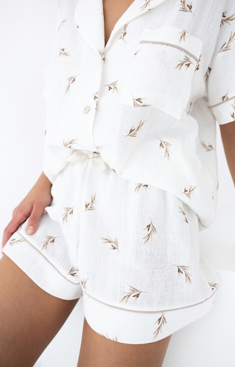 Sensis Nastia Női muszlin pizsama - ekrü színű