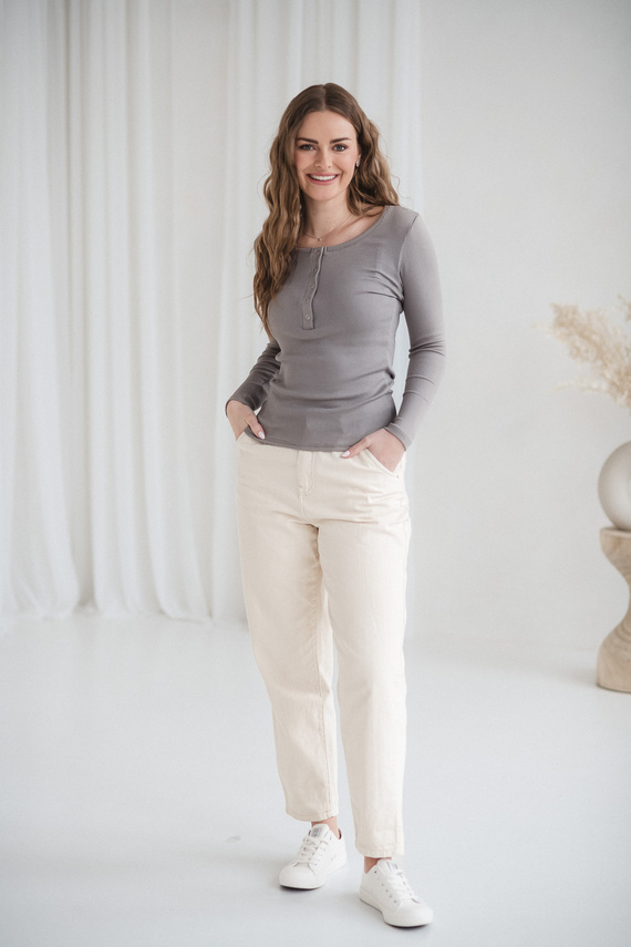 Tummy Milk&Love kismama és szoptatós felső viszkóz gray