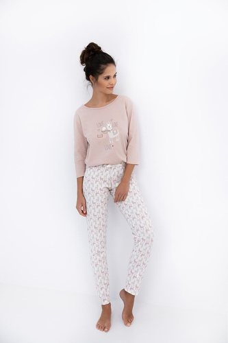 Milani Sensis női pizsama - 100% pamut, láma, 3/4-es ujjú, 3/4-es ujjú