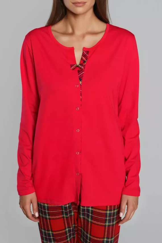 Zorza női pizsama hosszú ujjú, nadrágos olasz divat - zöld/print