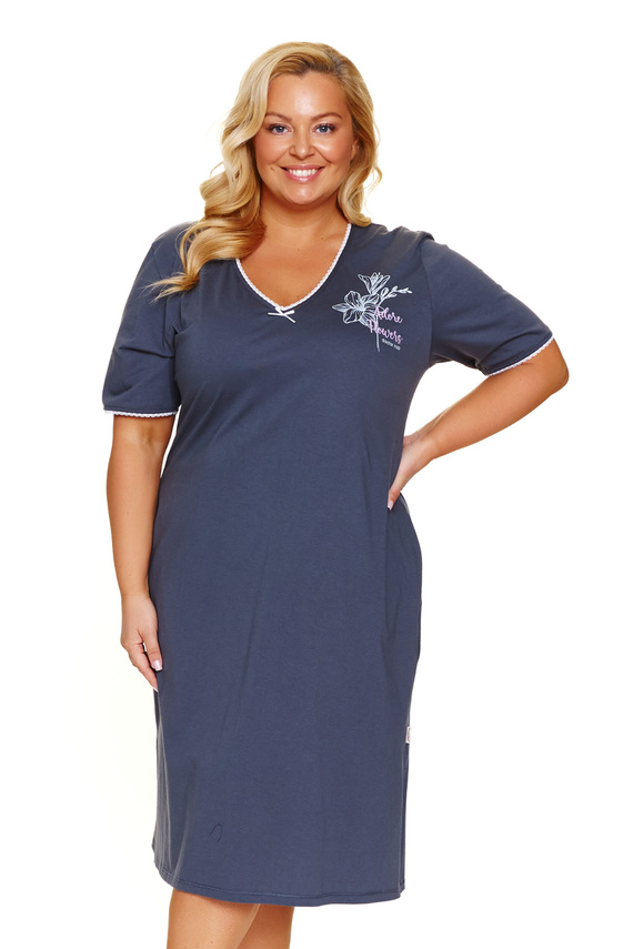 7263 Plus Size Doctor Nap hálóing - grafit, pamut
