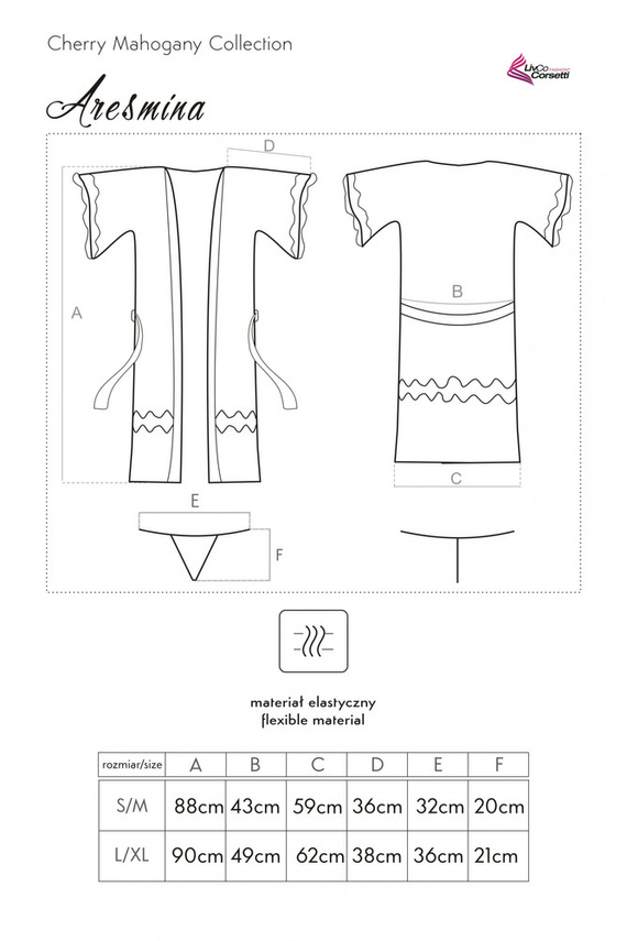 Aresmina LC 90564 Cherry Mahagóni Collection női köntös LivCo Corsetti
