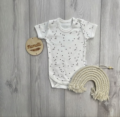 Mamatti BK16225 baba body rövid ujjú csillagmintás pamutból