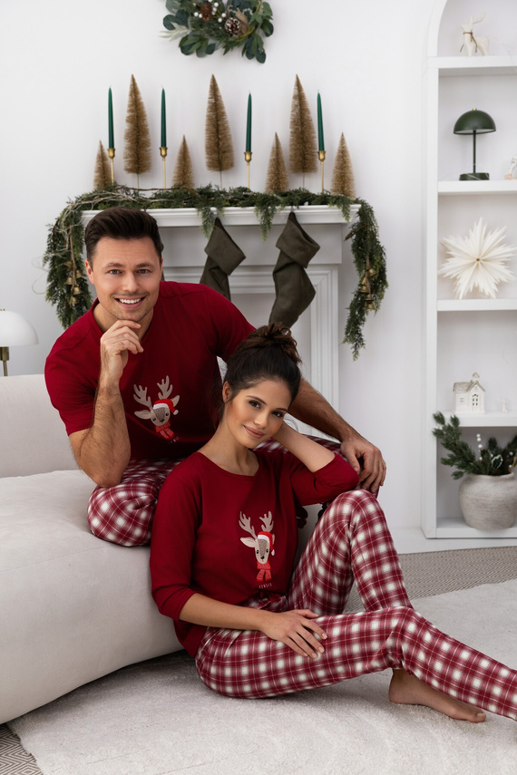 Mallory Pizsama by Sensis - női pamut pizsama hosszú nadrággal és karácsonyi mintával