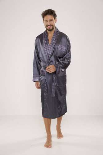 940 Forex férfi szatén fürdőköpeny - szürke