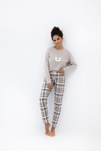 Tinsley Sensis női pizsama - pamut, hosszú, kockás