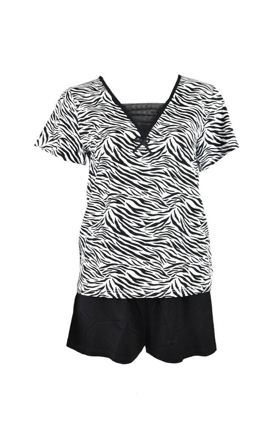 747 Savannah Női pizsama De Lafense - fehér-fekete